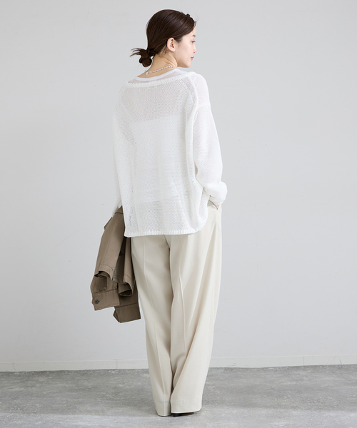 IENA（イエナ）の「ギマコットンプルオーバー（ニット/セーター・レディース・ホワイト/レッド/グレー・FREE）」の18枚目の写真