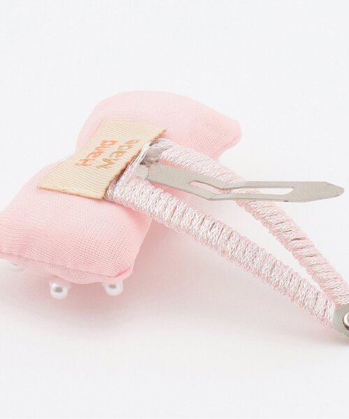 Lycee mine（リセマイン）の「ぷっくりリボンヘアクリップ'(2コセット)（バレッタ/ヘアクリップ・キッズ・イエロー/サックスブルー/ライトピンク・F）」の9枚目の写真