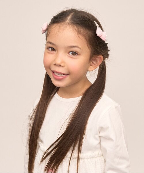 Lycee mine（リセマイン）の「ぷっくりリボンヘアクリップ'(2コセット)（バレッタ/ヘアクリップ・キッズ・イエロー/サックスブルー/ライトピンク・F）」の11枚目の写真