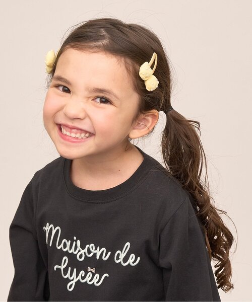 Lycee mine（リセマイン）の「ぷっくりリボンヘアクリップ'(2コセット)（バレッタ/ヘアクリップ・キッズ・イエロー/サックスブルー/ライトピンク・F）」の12枚目の写真