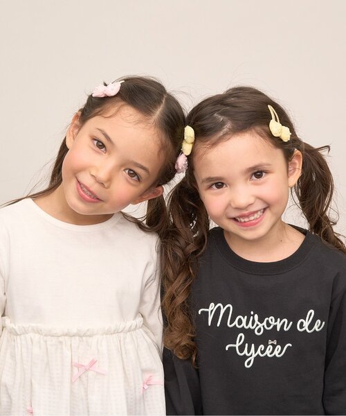 Lycee mine（リセマイン）の「ぷっくりリボンヘアクリップ'(2コセット)（バレッタ/ヘアクリップ・キッズ・イエロー/サックスブルー/ライトピンク・F）」の14枚目の写真