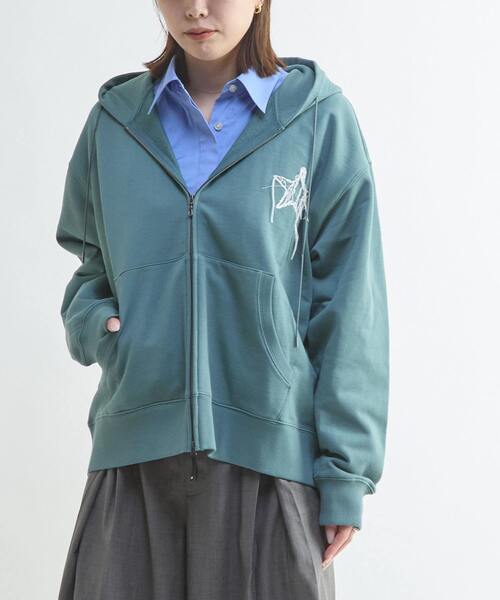 CONVERSE TOKYO(コンバーストウキョウ)の「EMBROIDED LOGO ZIP HOODIE(パーカー・レディース・ブラック/グレー/グリーン・SMALL/MEDIUM)」の7枚目の写真