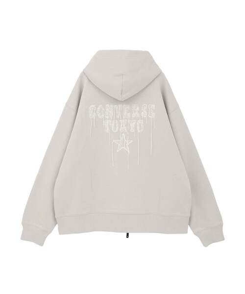 CONVERSE TOKYO(コンバーストウキョウ)の「EMBROIDED LOGO ZIP HOODIE(パーカー・レディース・ブラック/グレー/グリーン・SMALL/MEDIUM)」の12枚目の写真