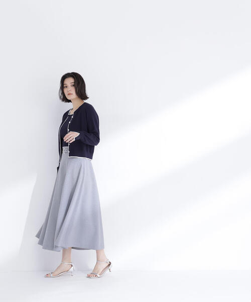 NATURAL BEAUTY BASIC(ナチュラルビューティーベーシック)の「◇メタルバックルフレアースカート(スカート・レディース・ベージュ/グレー/チャコールグレー・MEDIUM/P/S)」の9枚目の写真