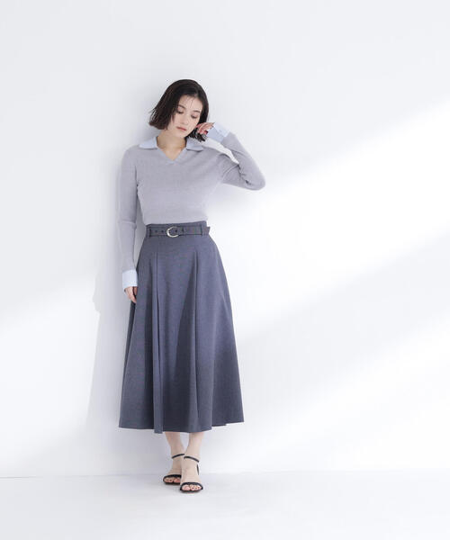 NATURAL BEAUTY BASIC(ナチュラルビューティーベーシック)の「◇メタルバックルフレアースカート(スカート・レディース・ベージュ/グレー/チャコールグレー・MEDIUM/P/S)」の22枚目の写真