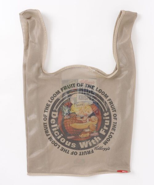 FRUIT OF THE LOOM（フルーツオブザルーム）の「【FRUIT OF THE LOOM/フルーツオブザルーム】VINTAGE Kellogg’ s mesh eco bag / ヴィンテージケロッグメッシュエコバッグ（トートバッグ・レディース・オレンジ/サックスブルー/ブラック・FREE）」の2枚目の写真