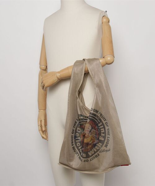 FRUIT OF THE LOOM（フルーツオブザルーム）の「【FRUIT OF THE LOOM/フルーツオブザルーム】VINTAGE Kellogg’ s mesh eco bag / ヴィンテージケロッグメッシュエコバッグ（トートバッグ・レディース・オレンジ/サックスブルー/ブラック・FREE）」の4枚目の写真
