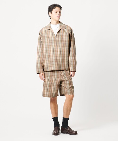 LOEFF(ロエフ)の「<LOEFF>チェック スキッパー シャツ UNISEX(シャツ/ブラウス・レディース・ベージュ・2/1/0)」の4枚目の写真