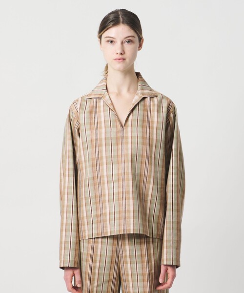 LOEFF(ロエフ)の「<LOEFF>チェック スキッパー シャツ UNISEX(シャツ/ブラウス・レディース・ベージュ・2/1/0)」の12枚目の写真