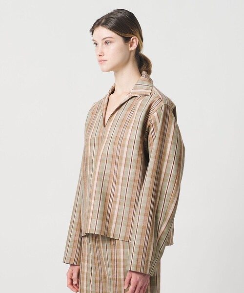 LOEFF(ロエフ)の「<LOEFF>チェック スキッパー シャツ UNISEX(シャツ/ブラウス・レディース・ベージュ・2/1/0)」の13枚目の写真