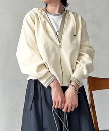 un dix cors | 軽量配色ラメラインパーカー(カーディガン/ボレロ)