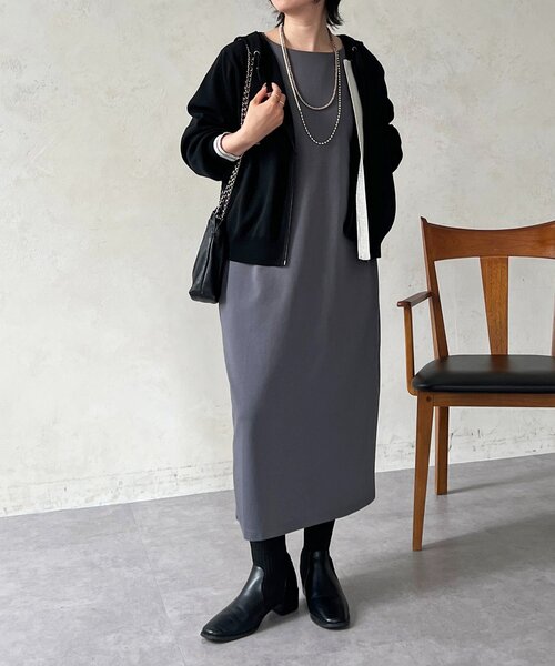 un dix cors（アンディコール）の「軽量配色ラメラインパーカー（カーディガン/ボレロ・レディース・ブラック/アイボリー・FREE）」の11枚目の写真