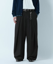 RAGEBLUE(���C�W�u���[)��CURVE SEAM/Design Tuck 3D Wide Easy Pants/�f�U�C���^�b�N���C�h�C�[�W�[�p���c(�X���b�N�X)