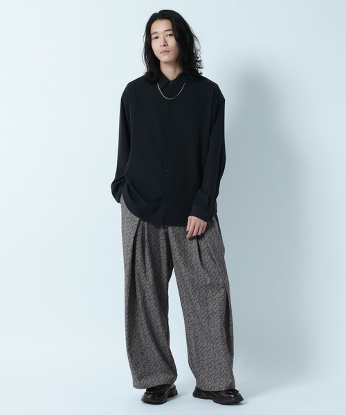RAGEBLUE（レイジブルー）の「CURVE SEAM/Design Tuck 3D Wide Easy Pants/デザインタックワイドイージーパンツ（スラックス・メンズ・ブラック/グレー系その他/その他・MEDIUM/LARGE）」の6枚目の写真