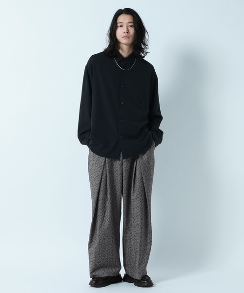 RAGEBLUE（レイジブルー）の「CURVE SEAM/Design Tuck 3D Wide Easy Pants/デザインタックワイドイージーパンツ（スラックス・メンズ・ブラック/グレー系その他/その他・MEDIUM/LARGE）」の7枚目の写真