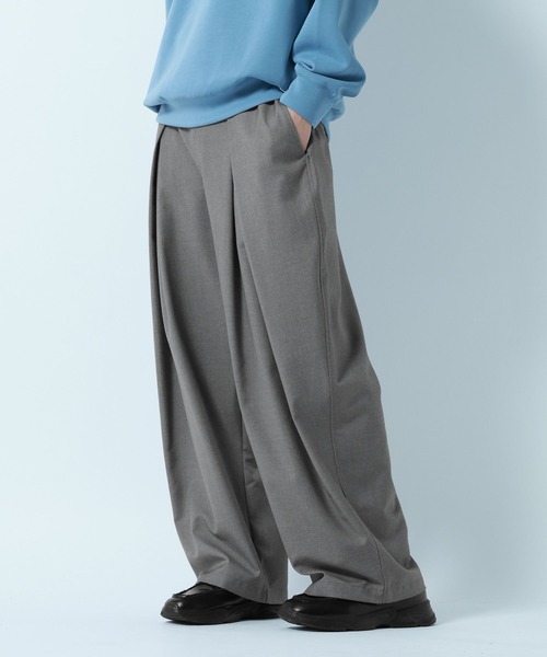 RAGEBLUE（レイジブルー）の「CURVE SEAM/Design Tuck 3D Wide Easy Pants/デザインタックワイドイージーパンツ（スラックス・メンズ・ブラック/グレー系その他/その他・MEDIUM/LARGE）」の15枚目の写真