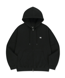 TAG HOOD ZIP UP - BLACK