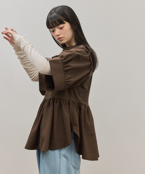ADAM ET ROPE'(アダムエロペ)の「【サステナブル】・【定番】バウンスカフスプルオーバー/接触冷感/UVカット(Tシャツ/カットソー・レディース・ブラック/ピンク/ダークブラウン/ホワイト・FREE)」の22枚目の写真