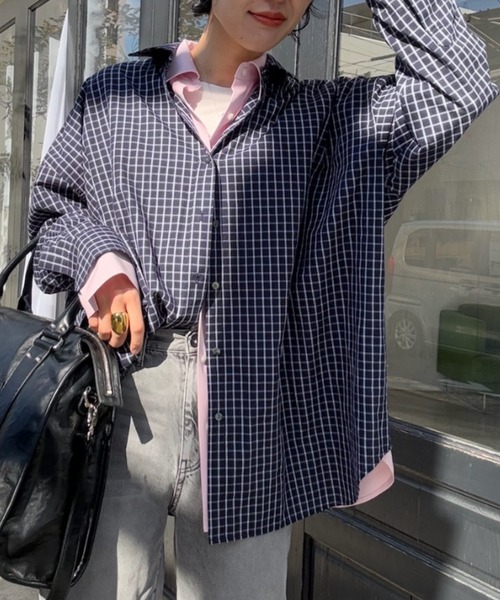 JEANASIS（ジーナシス）の「長袖シャツ（シャツ/ブラウス・レディース・グレー・FREE）」の2枚目の写真