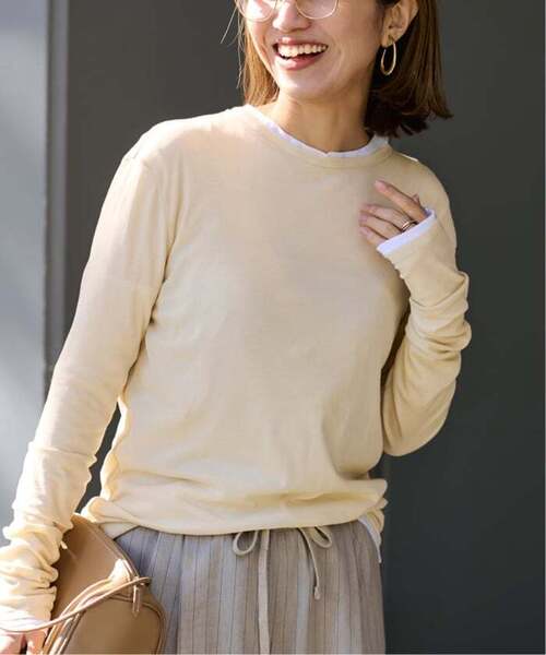 FRAMeWORK（フレームワーク）の「≪追加≫HTシアーL/Tee NEW（Tシャツ/カットソー・レディース・イエロー/ボルドー/ライトグリーン/ホワイト・FREE）」の3枚目の写真