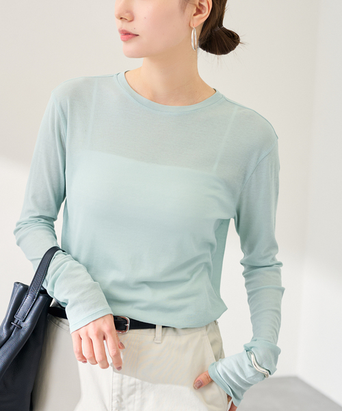 FRAMeWORK（フレームワーク）の「≪追加≫HTシアーL/Tee NEW（Tシャツ/カットソー・レディース・イエロー/ボルドー/ライトグリーン/ホワイト・FREE）」の2枚目の写真