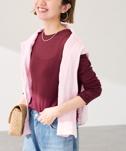 FRAMeWORK（フレームワーク）の「≪追加≫HTシアーL/Tee NEW（Tシャツ/カットソー・レディース・イエロー/ボルドー/ライトグリーン/ホワイト・FREE）」の4枚目の写真