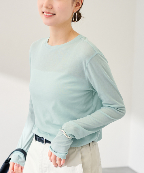 FRAMeWORK（フレームワーク）の「≪追加≫HTシアーL/Tee NEW（Tシャツ/カットソー・レディース・イエロー/ボルドー/ライトグリーン/ホワイト・FREE）」の8枚目の写真