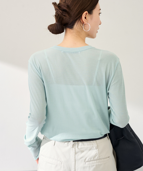 FRAMeWORK（フレームワーク）の「≪追加≫HTシアーL/Tee NEW（Tシャツ/カットソー・レディース・イエロー/ボルドー/ライトグリーン/ホワイト・FREE）」の10枚目の写真