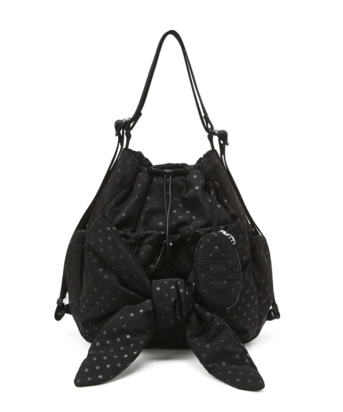 athe（アテ）の「[RUBAN] ドットブラックリボンバックパック兼ショルダーバッグ S AABA6F912BK（バックパック/リュック・レディース・ブラック・FREE）」の2枚目の写真
