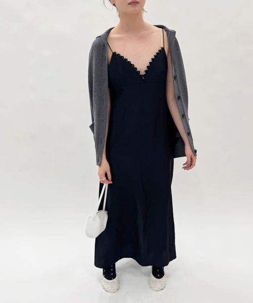 EDIT. FOR LULU(エディットフォールル)の「【NOHRA/ノーラ】Silk linen dress(ワンピース・レディース・ブラック・SMALL)」の1枚目の写真