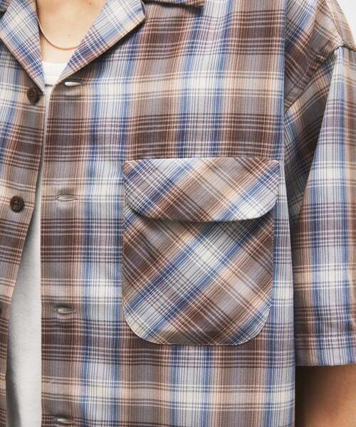 PENDLETON（ペンドルトン）の「PENDLETON / ペンドルトン 別注 TR ツイル 半袖 オープンカラーシャツ（シャツ/ブラウス・メンズ・ライトグリーン/ブラック/ブルー系その他/ブラウン系その他・LARGE/MEDIUM）」の19枚目の写真