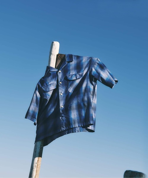 PENDLETON（ペンドルトン）の「PENDLETON / ペンドルトン 別注 TR ツイル 半袖 オープンカラーシャツ（シャツ/ブラウス・メンズ・ライトグリーン/ブラック/ブルー系その他/ブラウン系その他・LARGE/MEDIUM）」の4枚目の写真