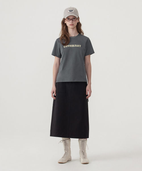 COVERNAT WOMAN(カバーナットウーマン)の「ウーマン クール コットン クーパー ロゴ Tシャツ チャコール(Tシャツ/カットソー・レディース・その他・WS/WM/LARGE)」の5枚目の写真