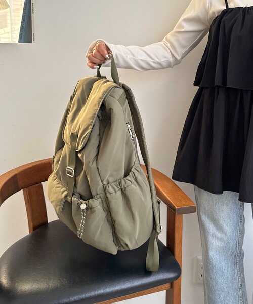 DISCOAT（ディスコート）の「【Enlude】パデットナイロンミリタリーリュック《ユニセックス》（バックパック/リュック・レディース・カーキ/ブラック・FREE）」の20枚目の写真