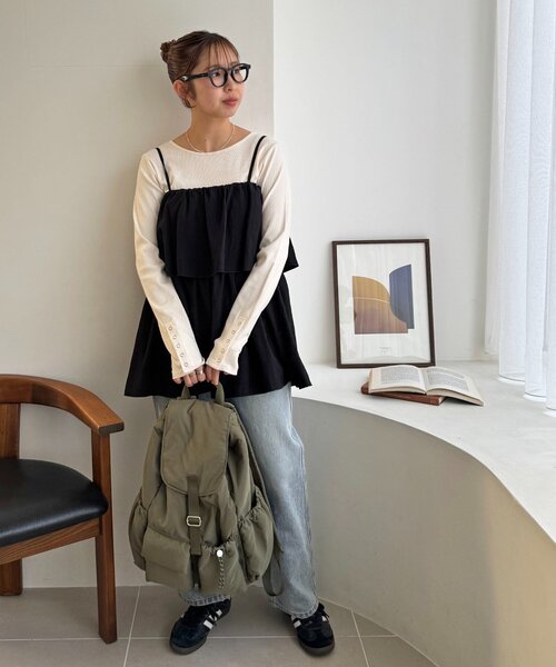 DISCOAT（ディスコート）の「【Enlude】パデットナイロンミリタリーリュック《ユニセックス》（バックパック/リュック・レディース・カーキ/ブラック・FREE）」の21枚目の写真