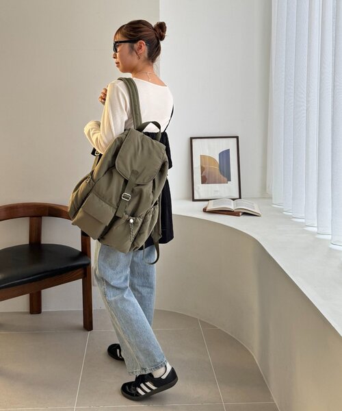 DISCOAT（ディスコート）の「【Enlude】パデットナイロンミリタリーリュック《ユニセックス》（バックパック/リュック・レディース・カーキ/ブラック・FREE）」の22枚目の写真