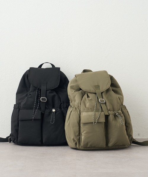 DISCOAT（ディスコート）の「【Enlude】パデットナイロンミリタリーリュック《ユニセックス》（バックパック/リュック・レディース・カーキ/ブラック・FREE）」の3枚目の写真