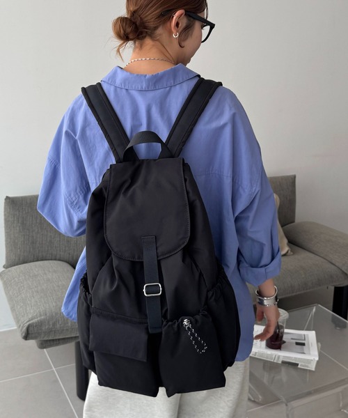 DISCOAT（ディスコート）の「【Enlude】パデットナイロンミリタリーリュック《ユニセックス》（バックパック/リュック・レディース・カーキ/ブラック・FREE）」の13枚目の写真