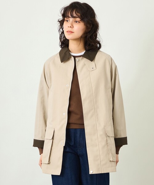 MACKINTOSH PHILOSOPHY(マッキントッシュ フィロソフィー)の「GREY LABEL 【SOMERFORD(サマーフォード)】ライトタフタ製(ステンカラーコート・レディース・ブラック/ベージュ系その他4・2/6)」の2枚目の写真