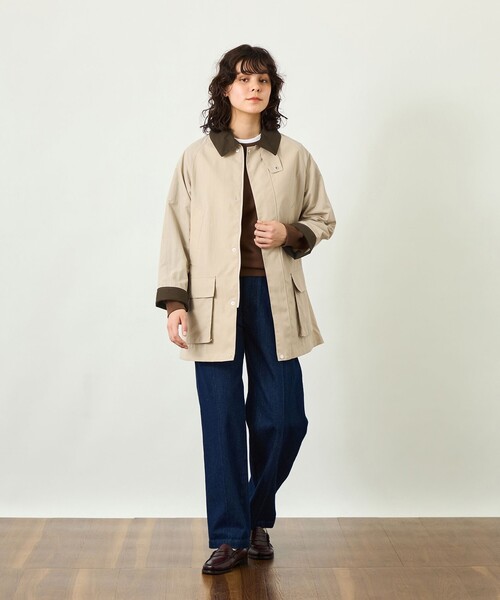 MACKINTOSH PHILOSOPHY(マッキントッシュ フィロソフィー)の「GREY LABEL 【SOMERFORD(サマーフォード)】ライトタフタ製(ステンカラーコート・レディース・ブラック/ベージュ系その他4・2/6)」の4枚目の写真