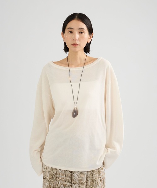 Chaos（カオス）の「Chaos(カオス)/ シアーダブルカラープルオーバー（ニット/セーター・レディース・ホワイト系/ブラック・FREE）」の3枚目の写真