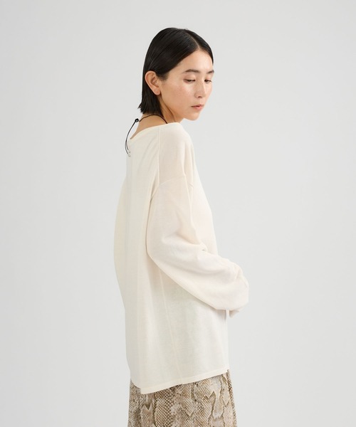 Chaos（カオス）の「Chaos(カオス)/ シアーダブルカラープルオーバー（ニット/セーター・レディース・ホワイト系/ブラック・FREE）」の5枚目の写真