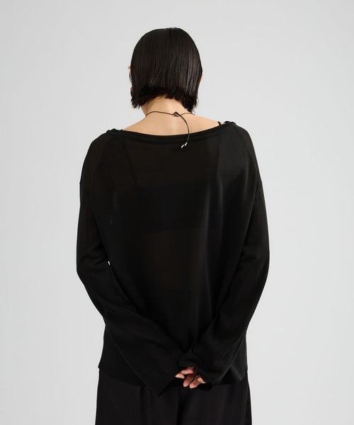 Chaos（カオス）の「Chaos(カオス)/ シアーダブルカラープルオーバー（ニット/セーター・レディース・ホワイト系/ブラック・FREE）」の12枚目の写真