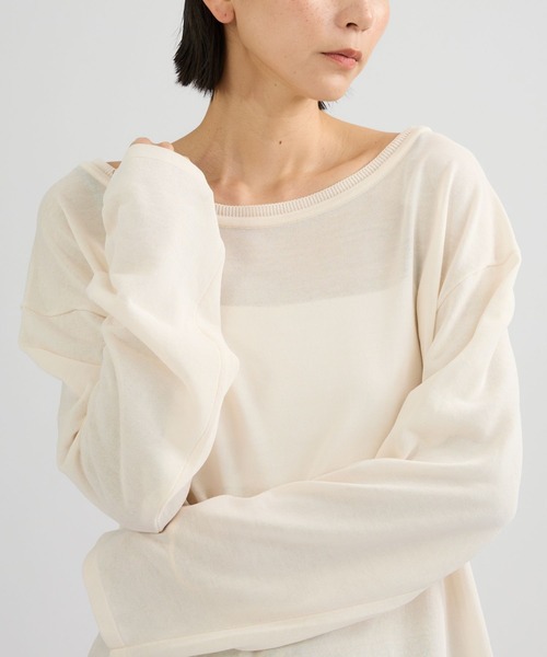 Chaos（カオス）の「Chaos(カオス)/ シアーダブルカラープルオーバー（ニット/セーター・レディース・ホワイト系/ブラック・FREE）」の17枚目の写真