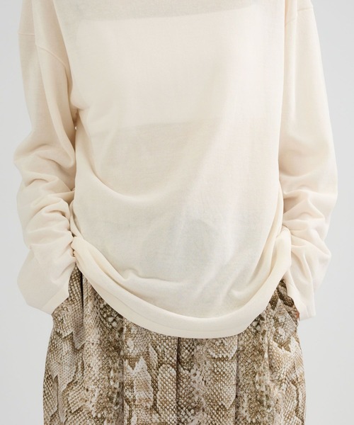 Chaos（カオス）の「Chaos(カオス)/ シアーダブルカラープルオーバー（ニット/セーター・レディース・ホワイト系/ブラック・FREE）」の19枚目の写真