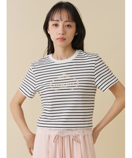 SNIDEL（スナイデル）の「【Chacott】コラボレーストリムTシャツ（Tシャツ/カットソー・レディース・その他/ホワイト/ライム/ピンク・F）」の4枚目の写真