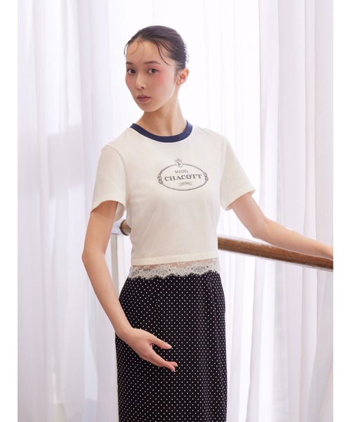 SNIDEL（スナイデル）の「【Chacott】コラボレーストリムTシャツ（Tシャツ/カットソー・レディース・その他/ホワイト/ライム/ピンク・F）」の7枚目の写真