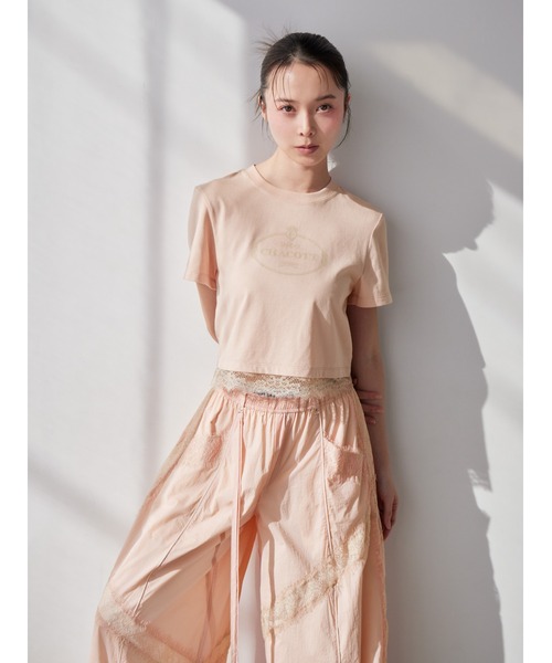 SNIDEL（スナイデル）の「【Chacott】コラボレーストリムTシャツ（Tシャツ/カットソー・レディース・その他/ホワイト/ライム/ピンク・F）」の9枚目の写真