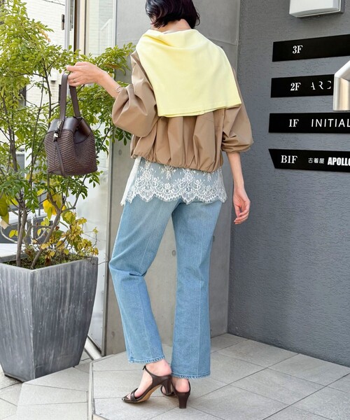 MICO COULIER（ミコクリエ）の「撥水ノーカラーブルゾン（ブルゾン・レディース・サックスブルー/キャメル/ネイビー・38）」の20枚目の写真