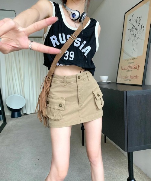 Ritzy(リッツィー)の「カーゴミニスカート(スカート・レディース・カーキ・M/L/S)」の15枚目の写真